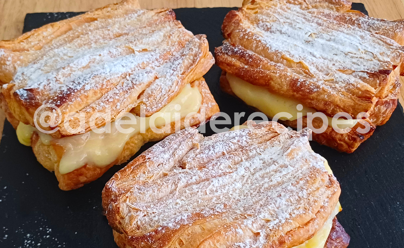Palmiers Stuffed with Pastry Cream | Crispy, Creamy, and Delicious