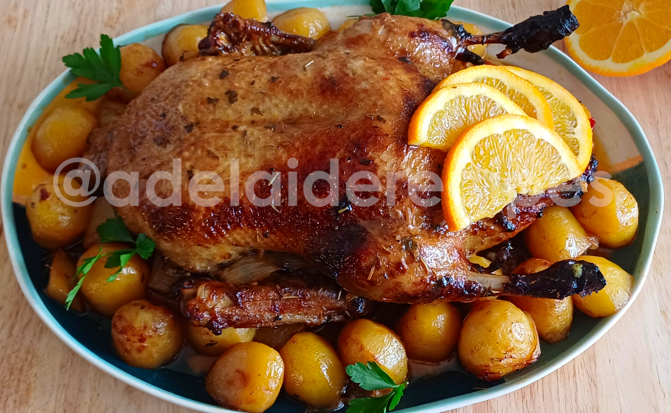 Juicy Roast Duck with Orange and Potatoes | Portuguese Recipe