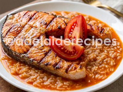 Grilled Salmon with Tomato Rice | Easy and Tasty Portuguese Recipe