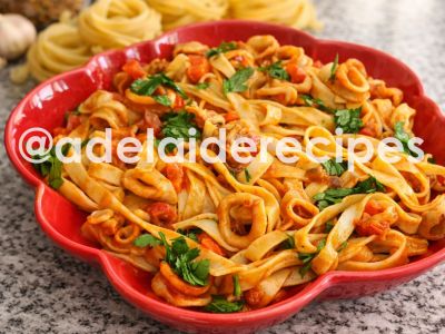 Stewed Squid with Tagliatelle Pasta | Easy and Delicious 30-Minute Recipe!