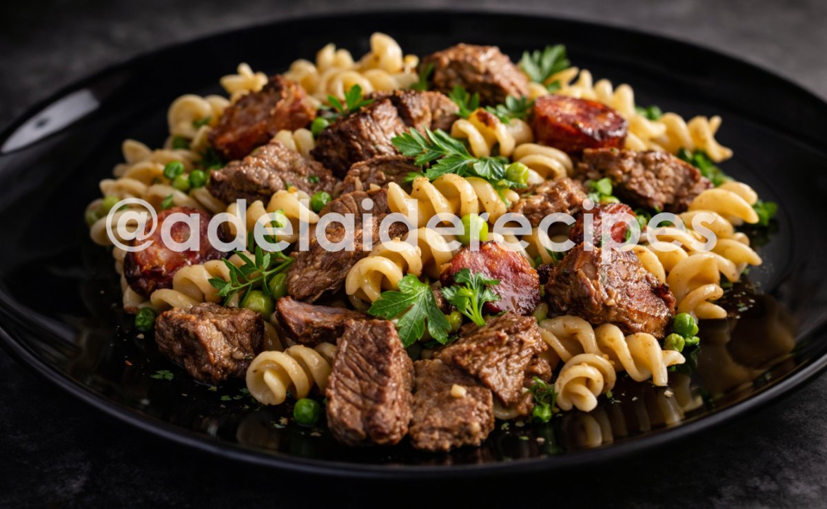 Fusilli with Meat and Peas | Quick and Delicious Dish!