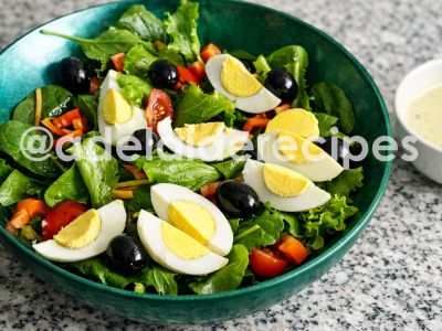 Mixed Salad with Boiled Egg and Olives | Fresh, Simple and Full of Flavor