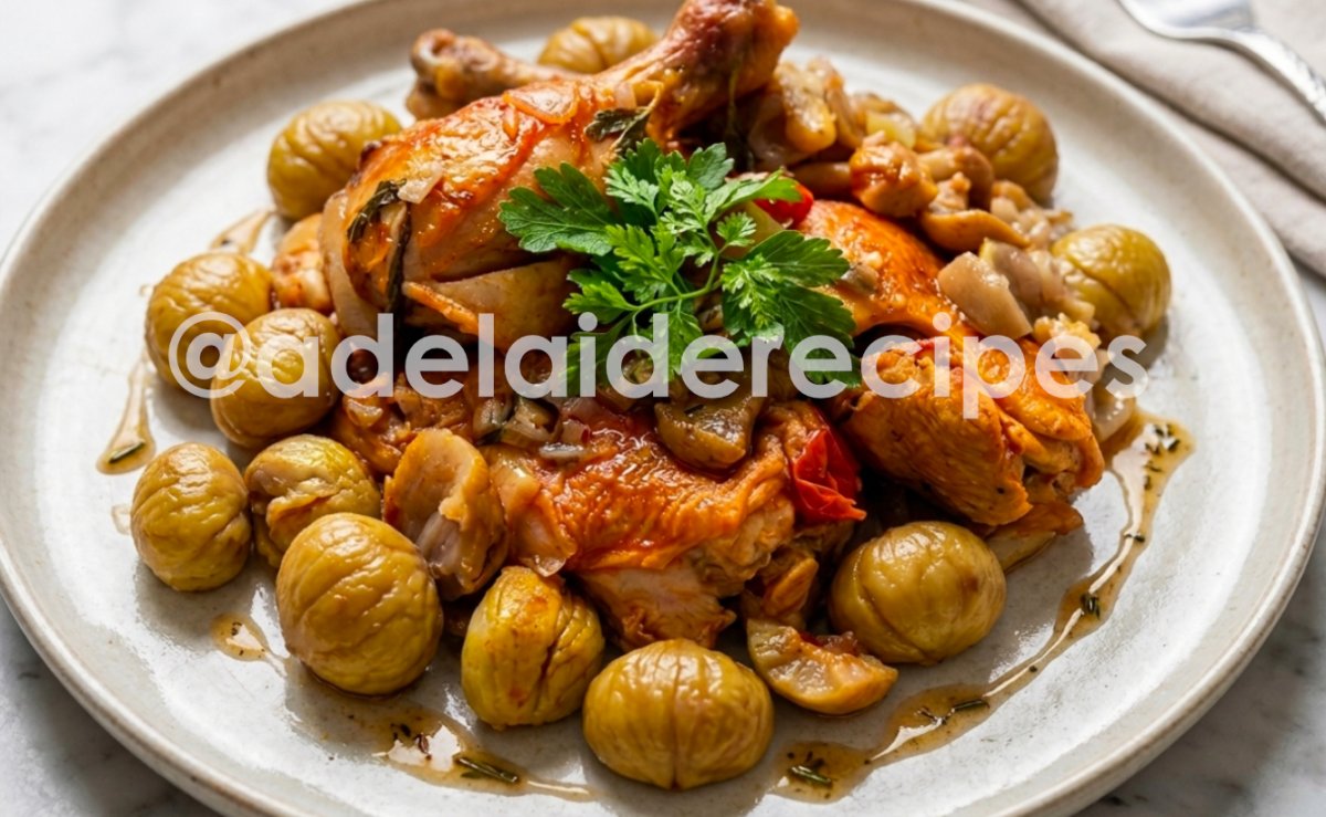 Chicken in Púcara with chestnuts