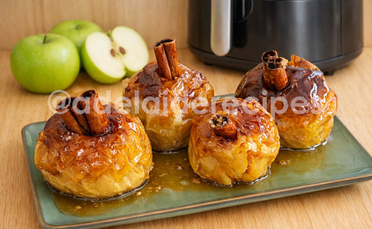 Airfryer Roasted Apple with Port Wine Syrup | Quick and Delicious Recipe